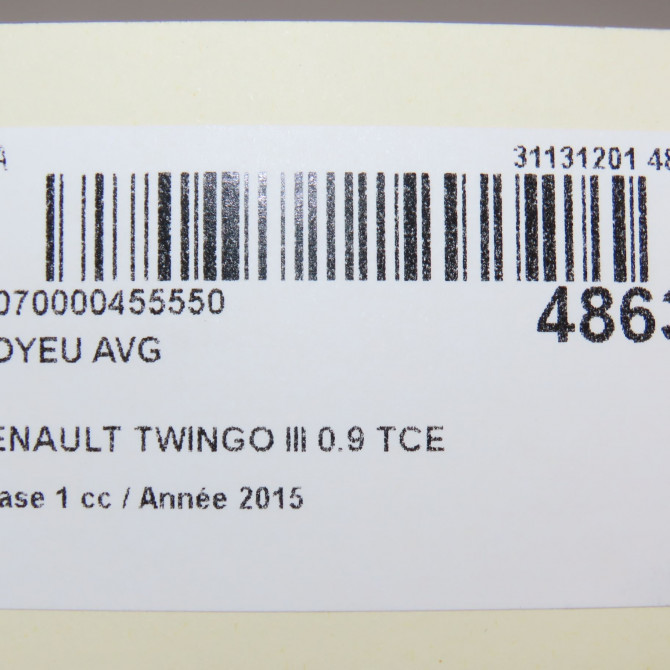 Moyeu avg occasion RENAULT TWINGO III Phase 1 06-2014->... 0.9 TCE 12v 90ch 402023072R 6