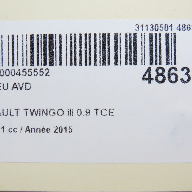 Moyeu avd occasion RENAULT TWINGO III Phase 1 06-2014->... 0.9 TCE 12v 90ch 402023072R 6
