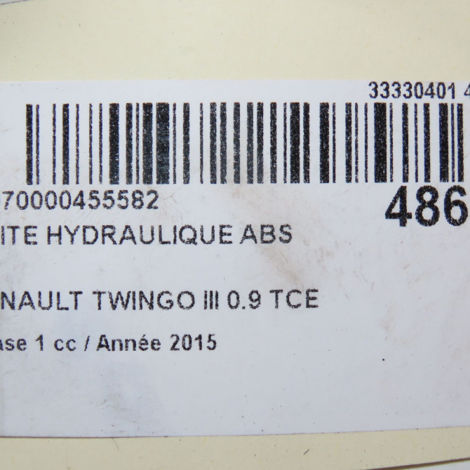 Unité hydraulique ABS occasion RENAULT TWINGO III Phase 1 06-2014->... 0.9 TCE 12v 90ch 476609516R 6