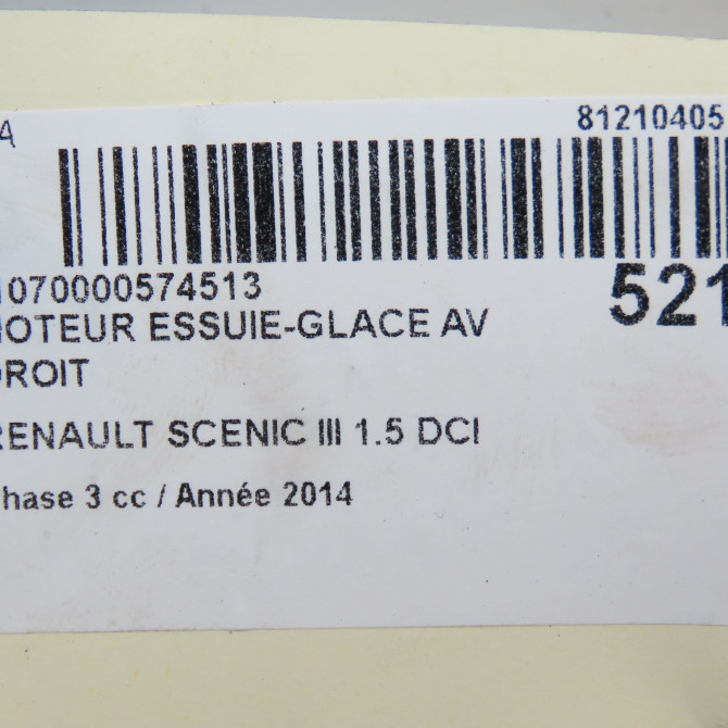 occasion RENAULT SCENIC III Phase 3 04-2013->... 1.5 DCI 110ch 288106583R 6