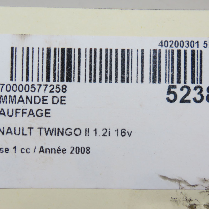 Commande de chauffage occasion RENAULT TWINGO II Phase 1 06-2007->11-2011 1.2i 16v 75ch 8200534084 6