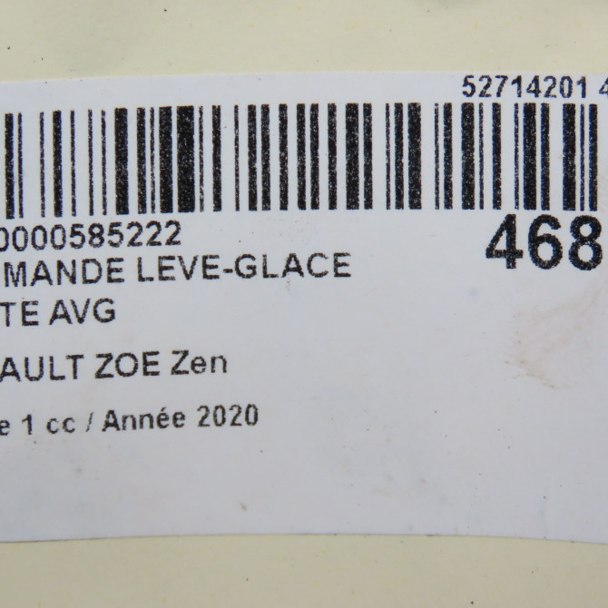 Commande lève-glace porte avant gauche occasion RENAULT ZOE Phase 1 10-2012->... Zen 6