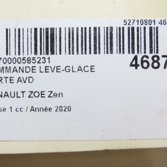 Commande lève-glace porte avant droite occasion RENAULT ZOE Phase 1 10-2012->... Zen 254218614R 5