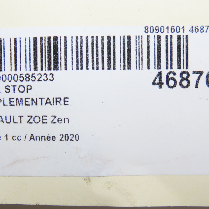 Feux stop supplementaire occasion RENAULT ZOE Phase 1 10-2012->... Zen 265904593R 5
