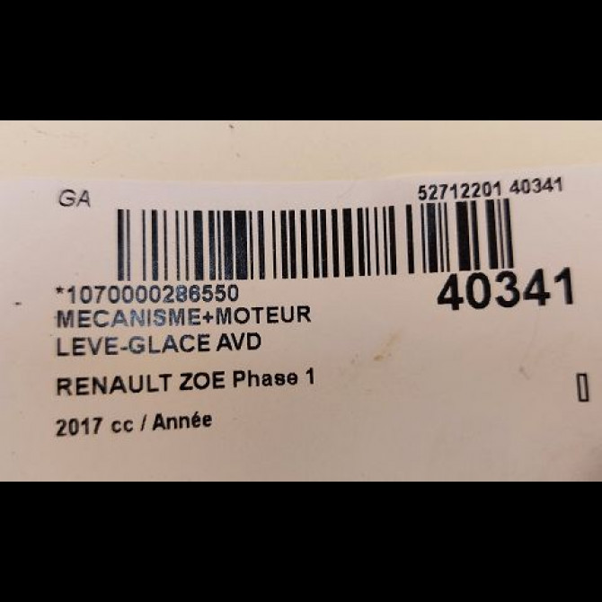 Mecanisme + moteur lève-glace avant droit occasion RENAULT ZOE Phase 1 10-2012->... 3