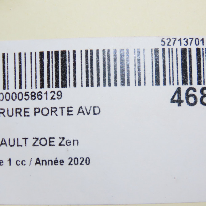 Serrure porte avd occasion RENAULT ZOE Phase 1 10-2012->... Zen 7