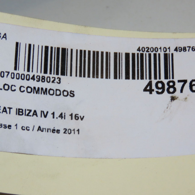 Bloc commodos occasion SEAT IBIZA IV Phase 1 05-2008->01-2012 1.4i 16v 7H0953513Q9B9 8