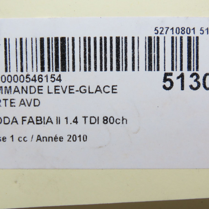 Commande lève-glace porte avant droite occasion SKODA FABIA II Phase 1 05-2007->03-2010 1.4 TDI 80ch 5