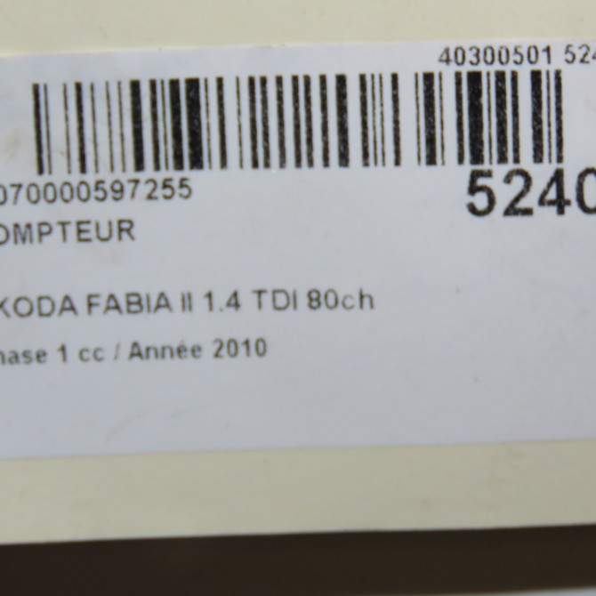Compteur occasion SKODA FABIA II Phase 1 05-2007->03-2010 1.4 TDI 80ch 5J0920841CKD0 4