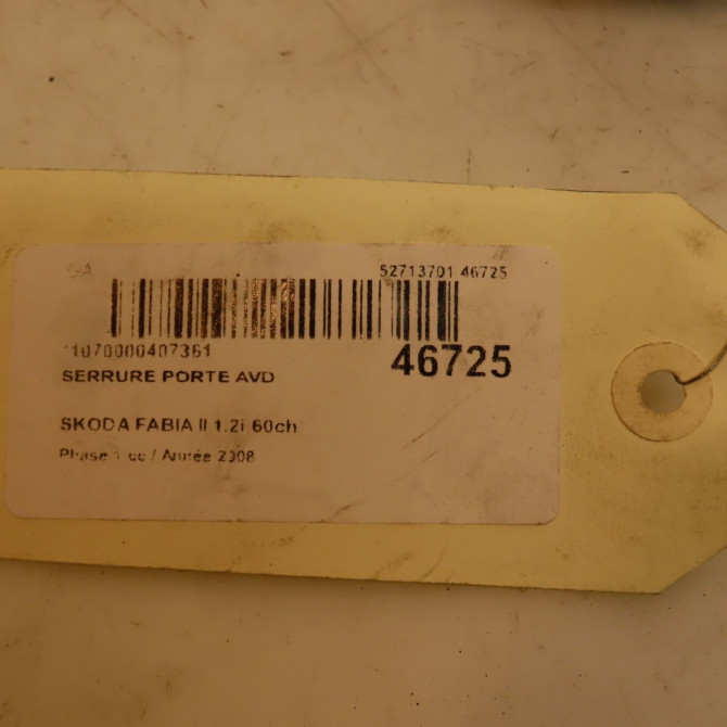 Serrure porte avd occasion SKODA FABIA II Phase 1 05-2007->03-2010 1.2i 60ch 5J1837016 4