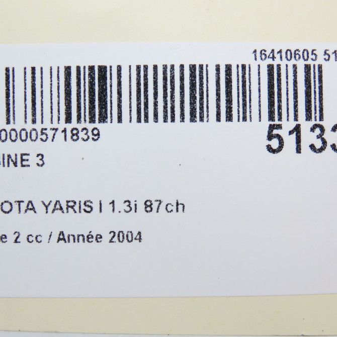 occasion TOYOTA YARIS I Phase 2 03-2003->12-2005 1.3i 87ch 9091902240 6