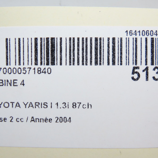 occasion TOYOTA YARIS I Phase 2 03-2003->12-2005 1.3i 87ch 9091902240 6