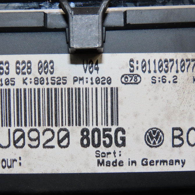 Compteur occasion VOLKSWAGEN GOLF IV GOLF IV Phase 1 1998-01-01->2005-06-30 1.9 TDI 115ch 1J0920805GX 5