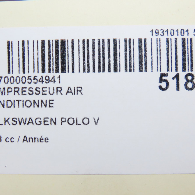 Compresseur air conditionne occasion VOLKSWAGEN POLO V Phase 2 02-2014->... 1K0820808F 7
