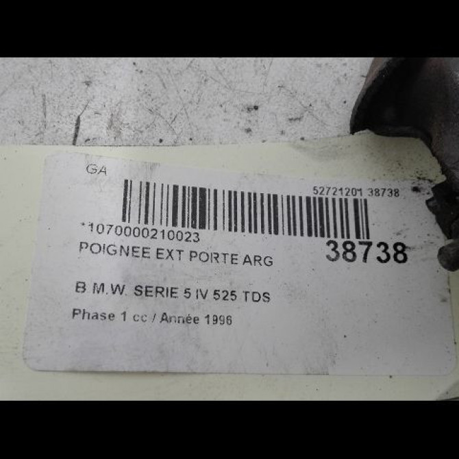 Poignee ext porte arg occasion B.M.W. SERIE 5 IV Phase 1 12-1995->07-2000 525 TDS 51228245465 3