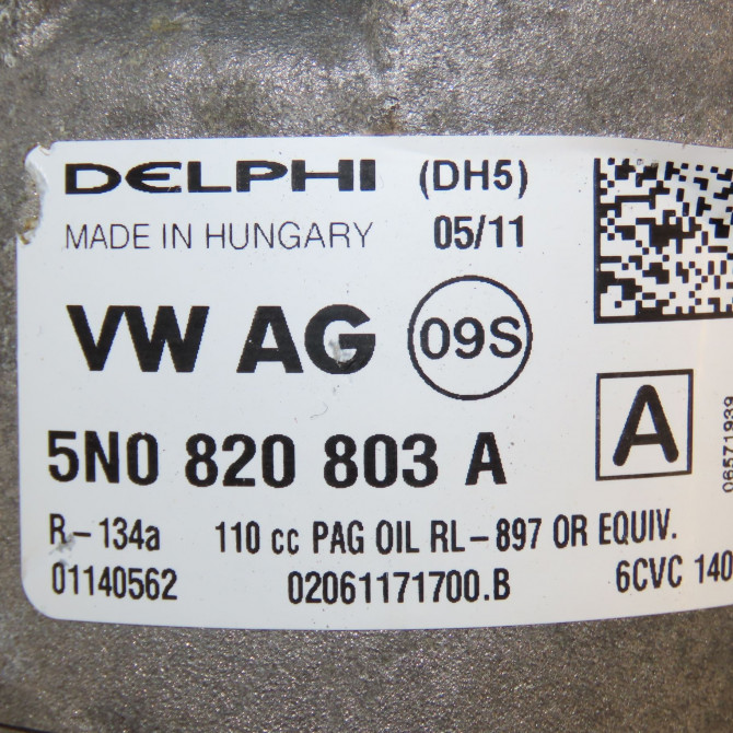 Compresseur air conditionne occasion VOLKSWAGEN GOLF VI Phase 1 10-2008->04-2013 1.6 TDI 105ch 5