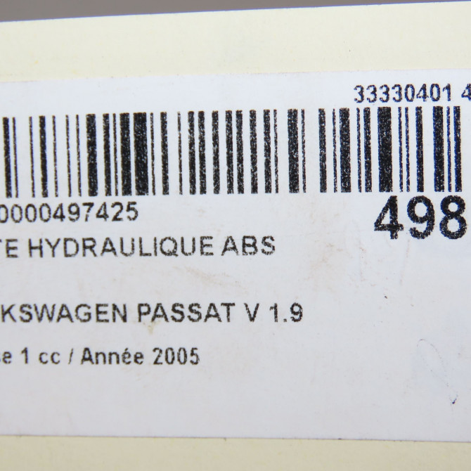 Unité hydraulique ABS occasion VOLKSWAGEN PASSAT V Phase 1 03-2005->10-2010 1.9 TDI 105ch 3C0614095NBEF 7
