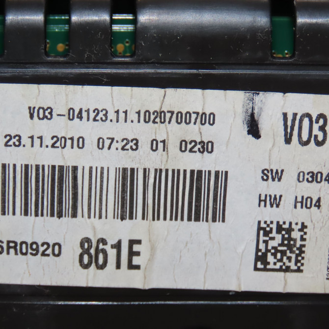 Compteur occasion VOLKSWAGEN POLO V POLO V Phase 1 2009-09-01->2014-05-31 1.2 TDI 75ch 6R0920861E 4