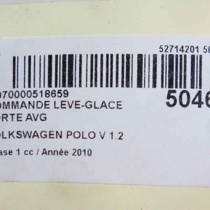 Commande lève-glace porte avant gauche occasion VOLKSWAGEN POLO V POLO V Phase 1 2009-09-01->2014-05-31 1.2 TDI 75ch 4