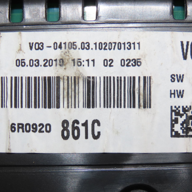 Compteur occasion VOLKSWAGEN POLO V POLO V Phase 1 2009-09-01->2014-05-31 1.6 TDI 75ch 6R0920861C 4