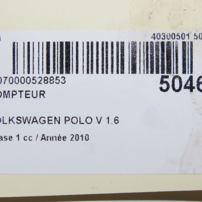 Compteur occasion VOLKSWAGEN POLO V POLO V Phase 1 2009-09-01->2014-05-31 1.6 TDI 75ch 6R0920861C 7