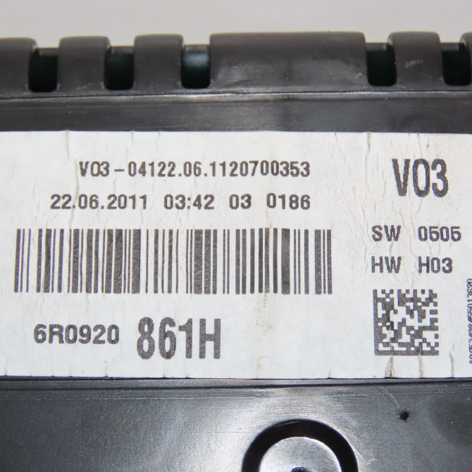 Compteur occasion VOLKSWAGEN POLO V POLO V Phase 1 2009-09-01->2014-05-31 1.2 TDI 75ch 6R0920861H 4