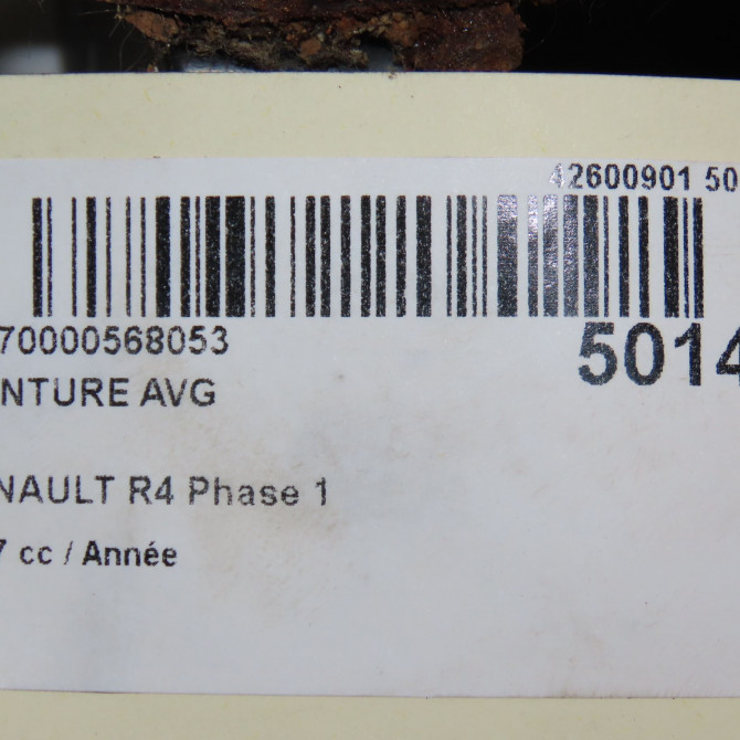 Ceinture avant gauche occasion RENAULT R4 Phase 1 01-1978->12-1992 5