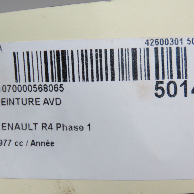 Ceinture avant droite occasion RENAULT R4 Phase 1 01-1978->12-1992 5