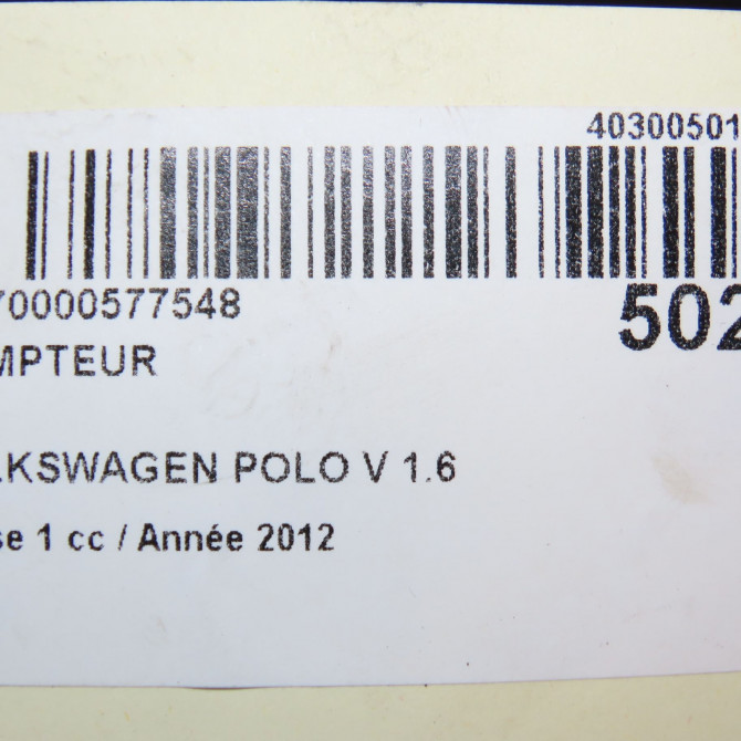 Compteur occasion VOLKSWAGEN POLO V POLO V Phase 1 2009-09-01->2014-05-31 1.6 TDI 90 6R0920861H 6