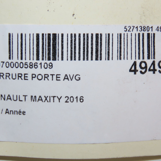 Serrure porte avg occasion RENAULT MAXITY 7