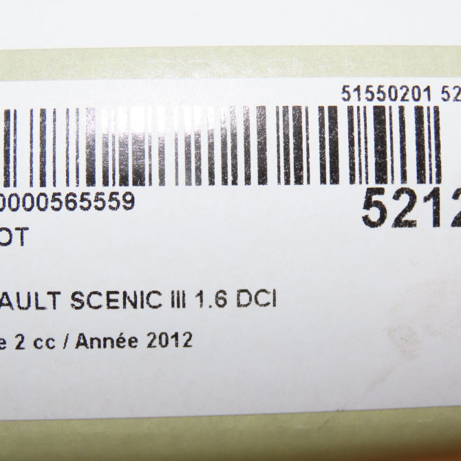 Capot occasion RENAULT SCENIC III Phase 2 12-2011->03-2013 1.6 DCI 130ch 651003439R 4