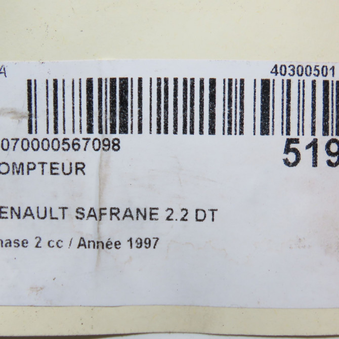 Compteur occasion RENAULT SAFRANE Phase 2 09-1996->08-2000 2.2 DT 7700839965 7