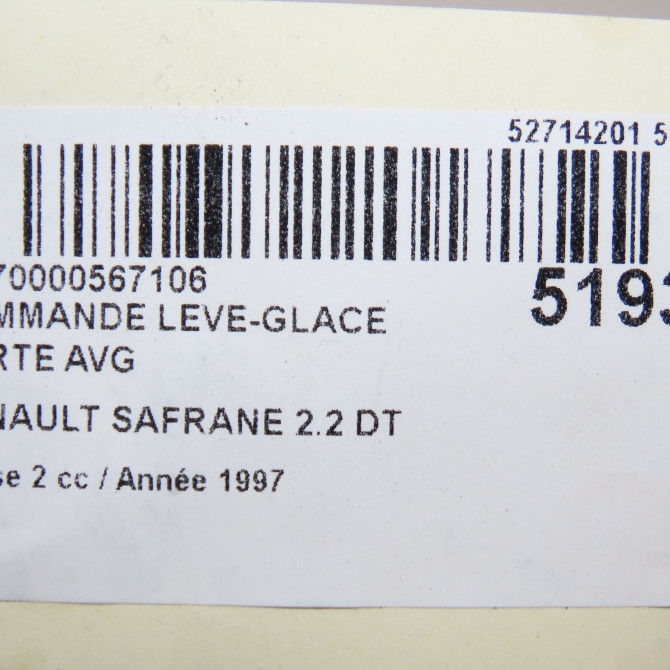 Commande lève-glace porte avant gauche occasion RENAULT SAFRANE Phase 2 09-1996->08-2000 2.2 DT 7700412747 5