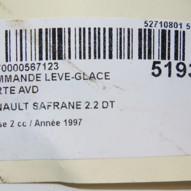 Commande lève-glace porte avant droite occasion RENAULT SAFRANE Phase 2 09-1996->08-2000 2.2 DT 7700412747 4