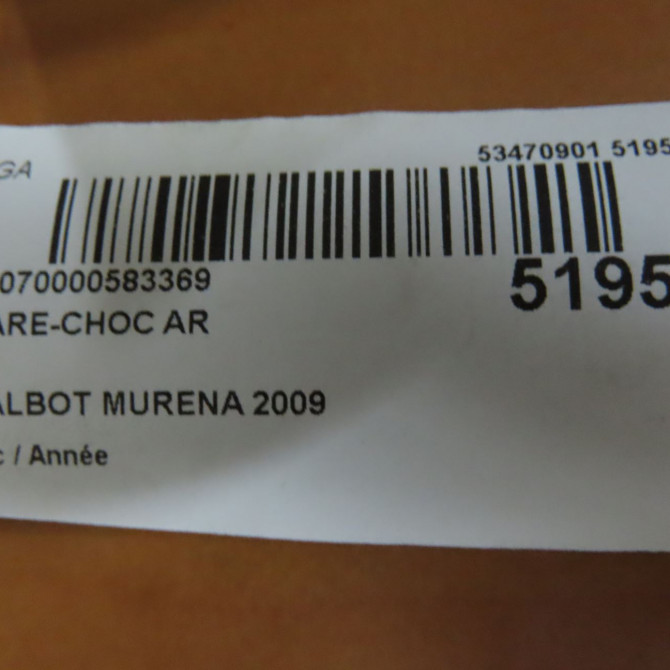 Pare-choc arrière occasion TALBOT MURENA 5