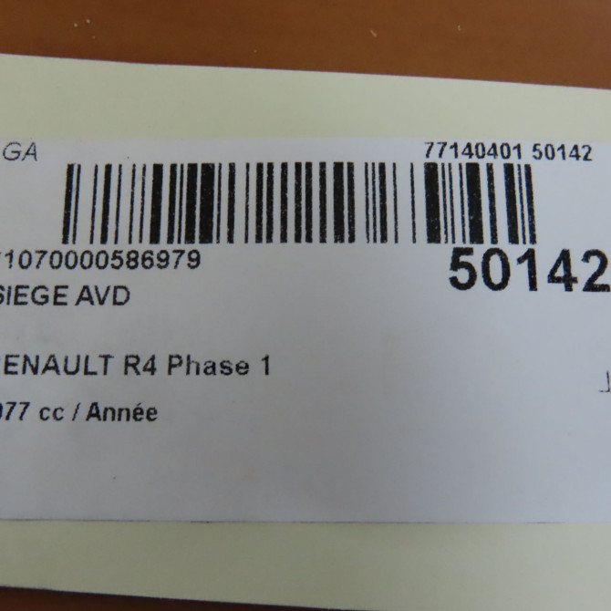 Siège avant droit occasion RENAULT R4 Phase 1 01-1978->12-1992 6