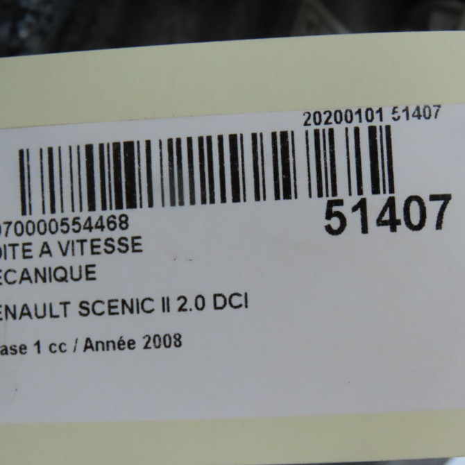 Boîte à vitesse mecanique occasion RENAULT SCENIC II Phase 1 03-2004->09-2006 2.0 DCI 150ch 7701477816 6