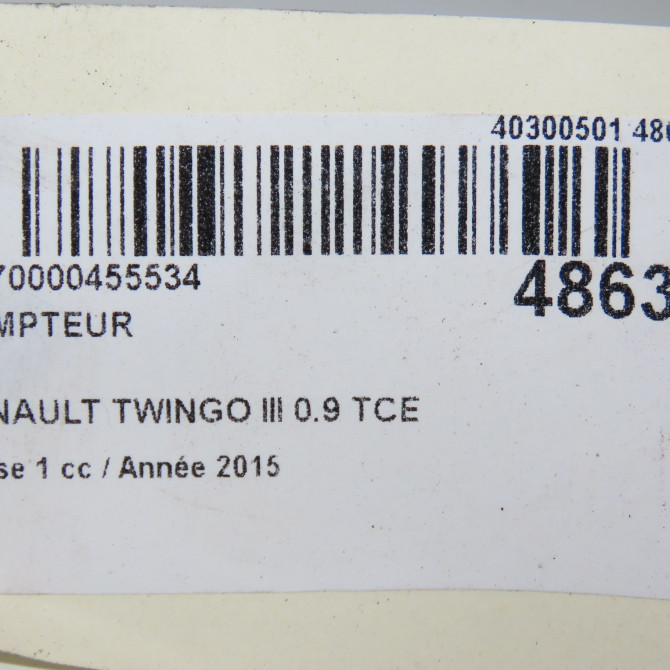 Compteur occasion RENAULT TWINGO III Phase 1 06-2014->... 0.9 TCE 12v 90ch 248219135R 6