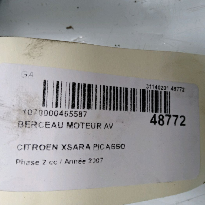 Berceau moteur avant occasion CITROEN XSARA PICASSO Phase 2 02-2004->12-2010 1.6 HDI 110ch 3502EX 2