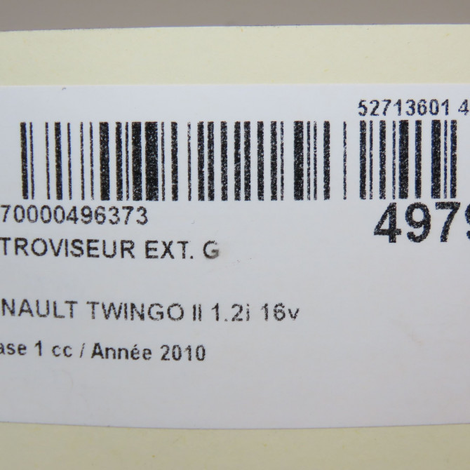 Retroviseur exterieur gauche occasion RENAULT TWINGO II Phase 1 06-2007->11-2011 1.2i 16v 75ch 963029147R 6