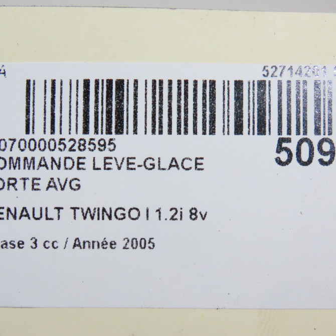 Commande lève-glace porte avant gauche occasion RENAULT TWINGO I Phase 3 08-2000->06-2007 1.2i 8v 60ch 8200189848 6