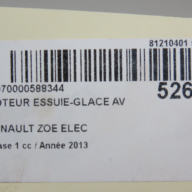 Moteur essuie-glace avant occasion RENAULT ZOE Phase 1 10-2012->... ELEC 288003381R 7