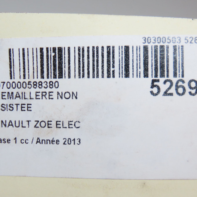 Cremaillere non assistee occasion RENAULT ZOE Phase 1 10-2012->... ELEC 490015970R 5
