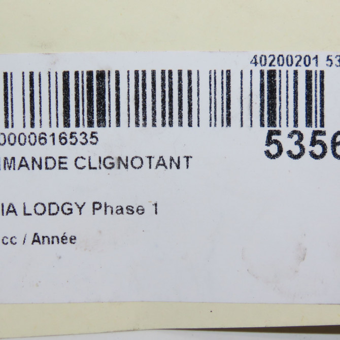 Commande clignotant occasion DACIA LODGY Phase 1 01-2012->... 255407916R 6