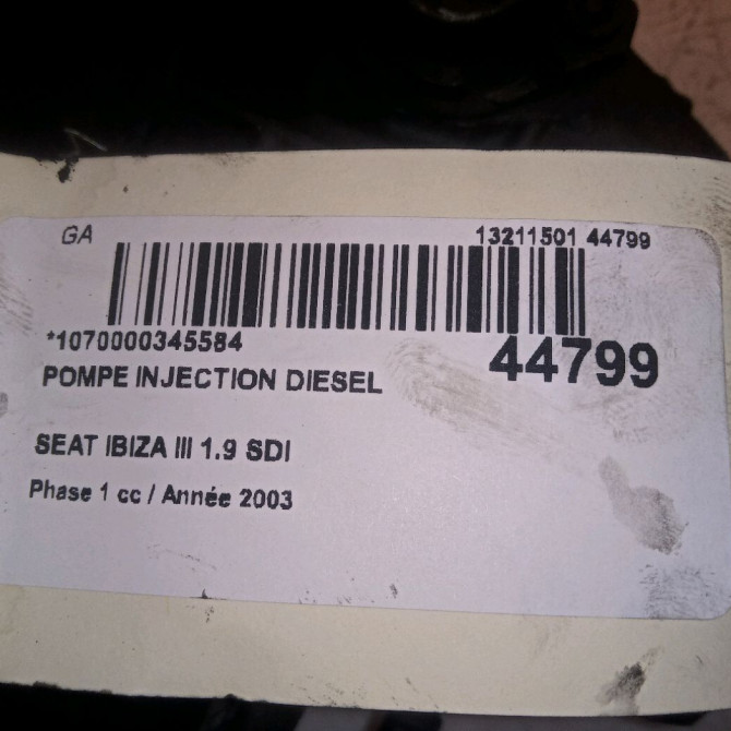 Pompe injection diesel occasion SEAT IBIZA III Phase 1 03-2002->03-2006 1.9 SDI 38130107B 6