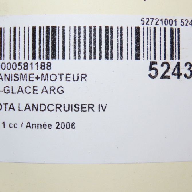 Mecanisme+moteur leve-glace arg occasion TOYOTA 146 Phase 1 04-1995->04-1999 3.0 D-4D 166ch 6980435080 6