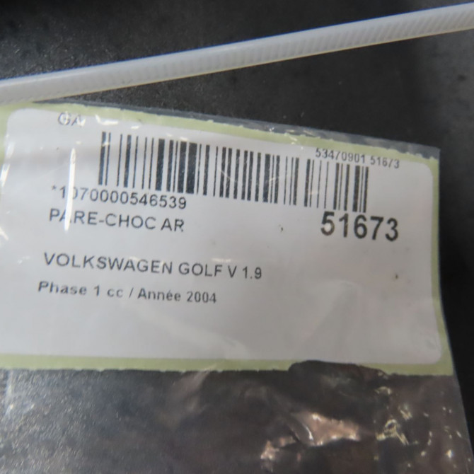 Pare-choc arrière occasion VOLKSWAGEN GOLF V Phase 1 11-2003->10-2008 1.9 TDI 90ch 1K68075219B9 7