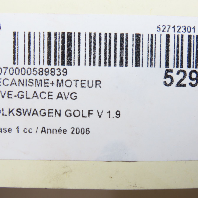 Mecanisme+moteur leve-glace avg occasion VOLKSWAGEN GOLF V Phase 1 11-2003->10-2008 1.9 TDI 105ch 1K4837461B 8