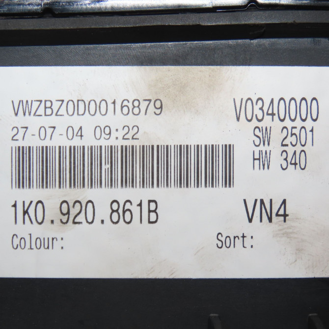 Compteur occasion VOLKSWAGEN GOLF V Phase 1 11-2003->10-2008 1.9 TDI 105ch 1K0920861MXZ02 4