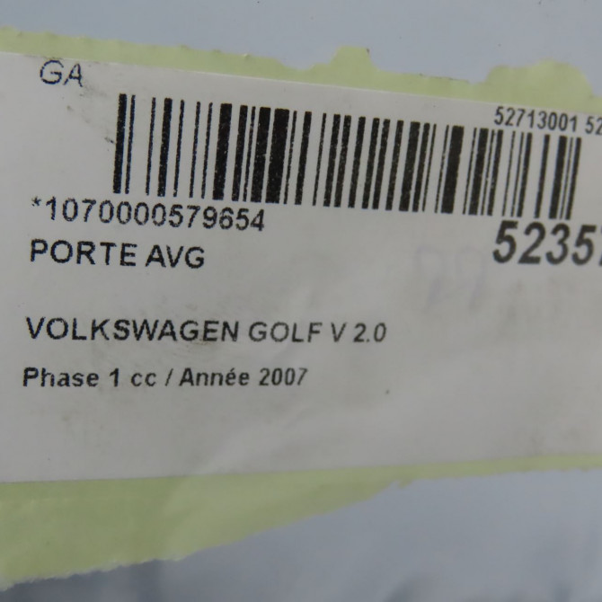 Porte avant gauche occasion VOLKSWAGEN GOLF V Phase 1 11-2003->10-2008 2.0 TDI 136ch 1K4831301AB 4